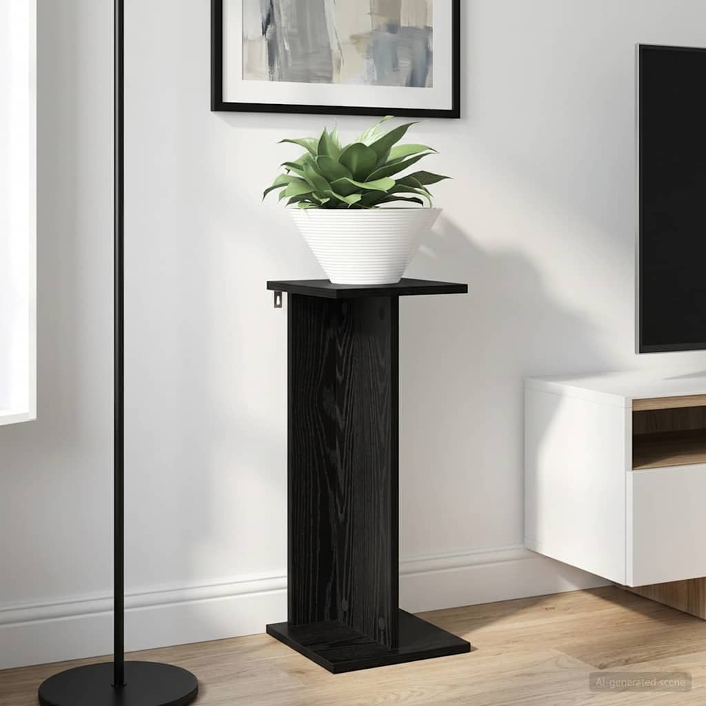 Plant Stand 2 Pcs Black Oak 25 X 25.5 X 60.5 Cm