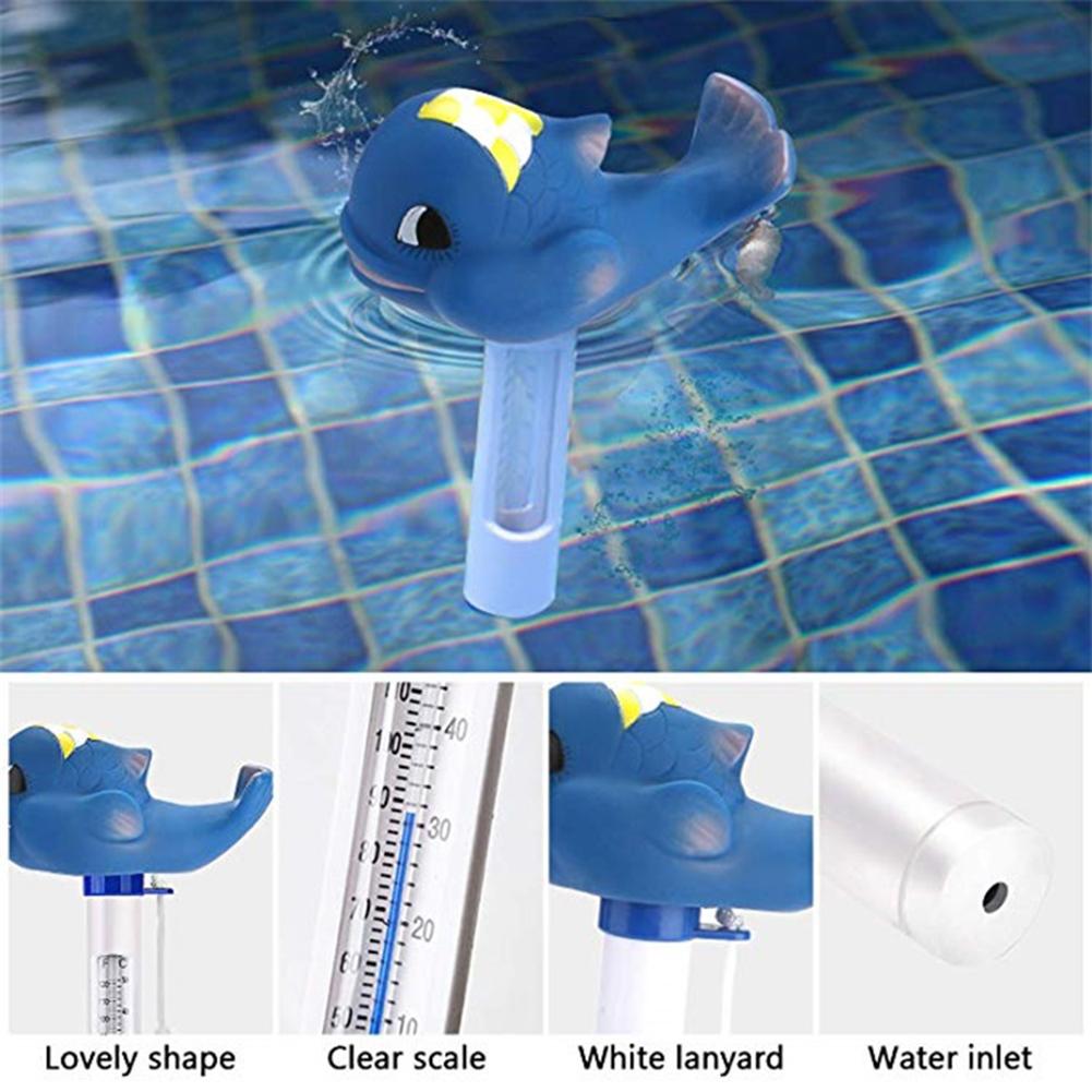 Whale Water Thermometer 0℃-50℃ Swimming Pool Thermometer Versatile Water Temperature Meter for Outdoor Indoor Swimming Pools