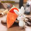 Cute Carrot Bunny Plush Toy Pendant For Bags And Keys, Soft Short Plush, 15cm Height