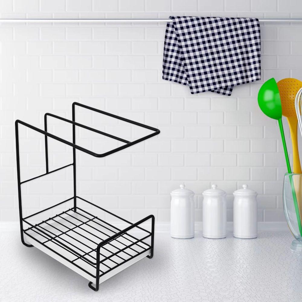 Durable Wall-mounted Kitchen Cloth Rack Punch Free Easy Clean Bathroom Shelf Waterproof Drainer Shelf
