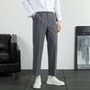New nine-point straight trousers loose men's high-end non-ironing summer thin suit pants casual pants men