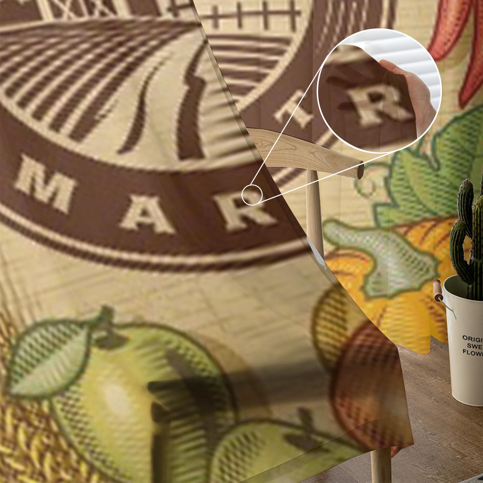 Винтажная этикетка фермерского рынка Прозрачные тюлевые шторы для гостиной Прозрачная — фото 5