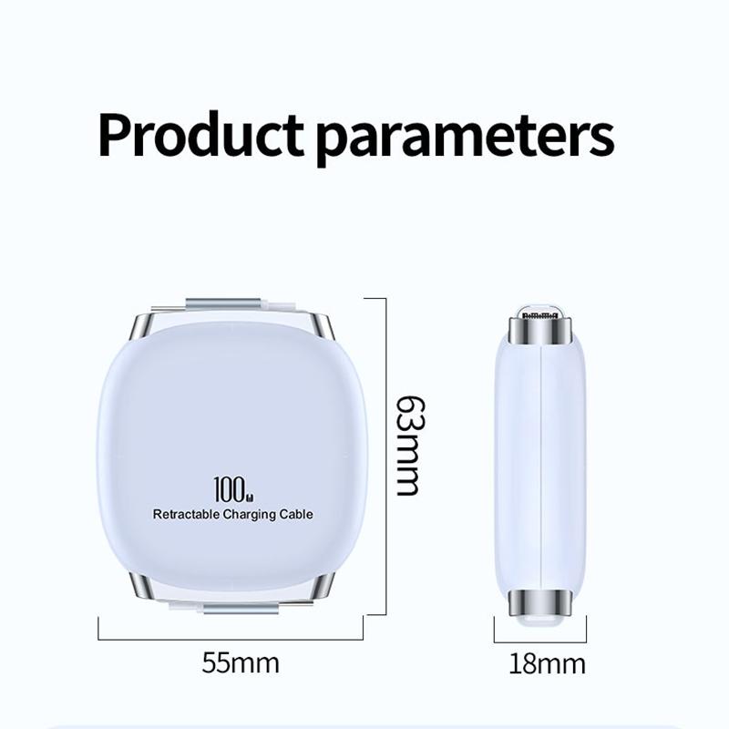 VAORLO Retractable 100W Fast Charging Cable Type C Data Cable For iphone 15/16series Samsung Laptop Tablets PD 3.0 Fast charging