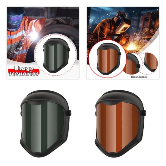 Welding Mask Anti-Fog Protective Full Shield Splash Resistant Adjustable Safety Face Shield with High-Temperature PC Frame Welding Helmet for Work