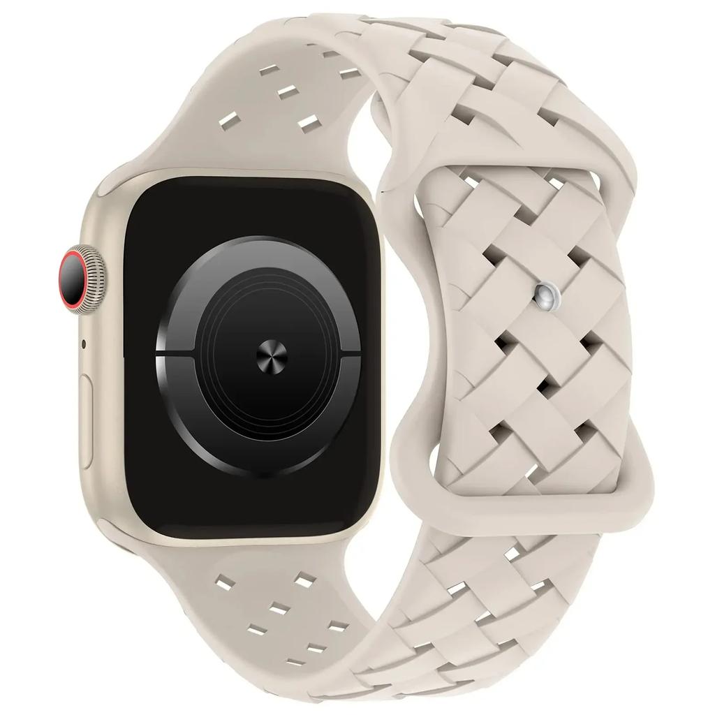 Silicone Strap for Apple Watch Band Ultra 2 49mm 46mm 45mm 44mm 42mm Sport Breathable Bracelet For IWatch Series 10 9 8 7 6 SE 5