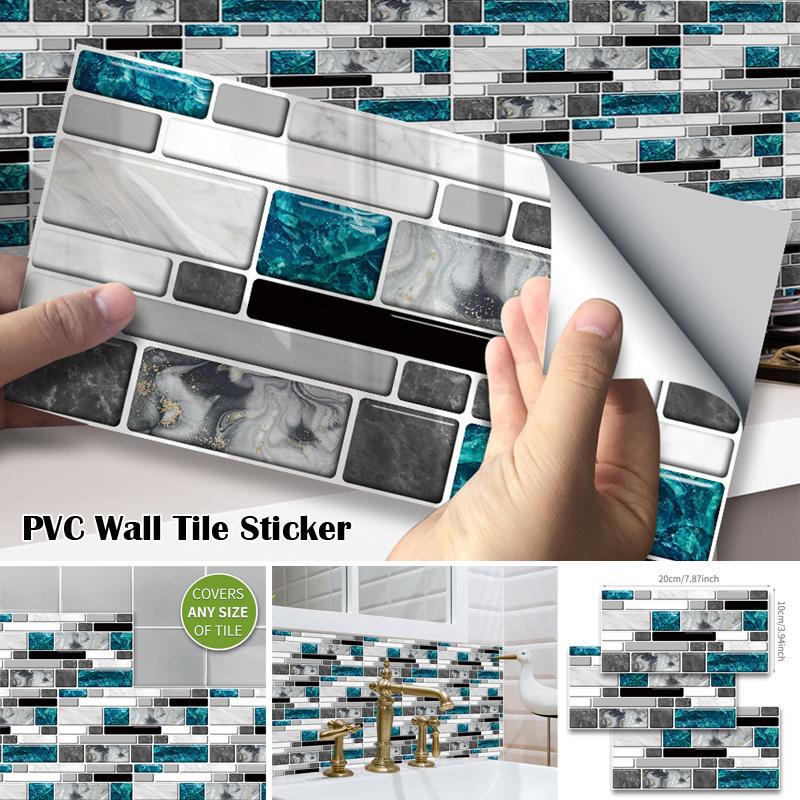 

9/27 шт. сине-серый мраморный кирпич самоклеящаяся ванная комната кухня настенная плитка лестница наклейка