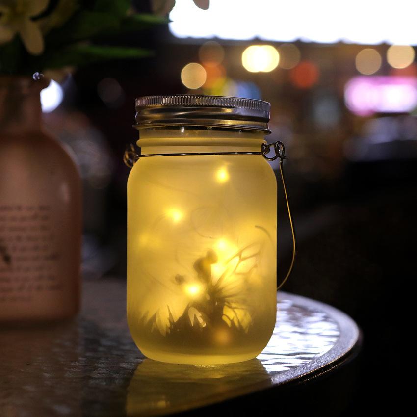 Mason Jar Solar Jar Lights Waterproof IP65 Hanging Solar Lamp for Balcony Garden Decoration Lantern for Outdoor Dropshipping New