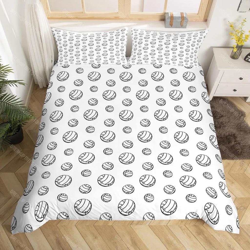 Volleyball Sport Bettwäsche Set Sport Thema Bettbezug King Queen Aquarell Volleyball Bettbezug Ball Spiel Quilt Abdeckung
