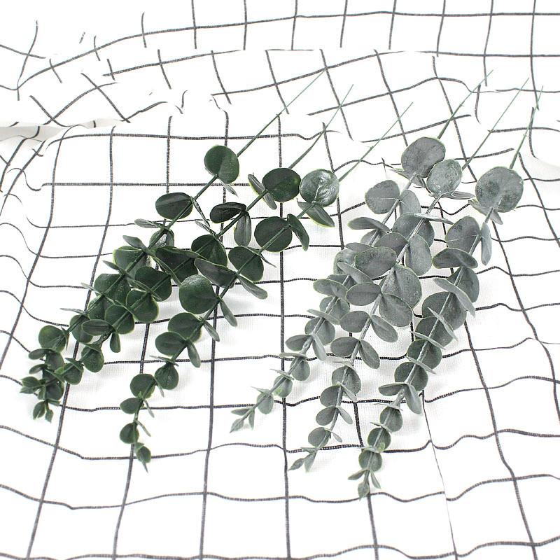 Faux Eucalyptus Citriodora Green Leaf Plant Flower Arrangement For Living Room Decor