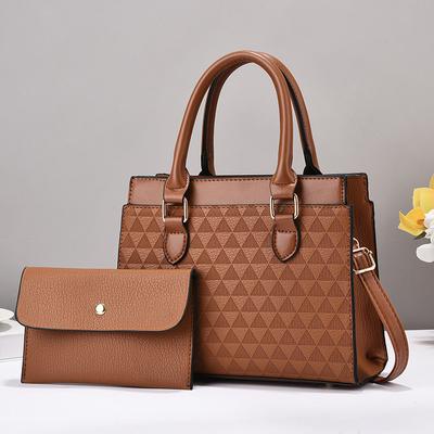 PU-Leder Damen Handtaschen und Geldbörse 2 Stück Set Damen Tasche Damen Vintage Messenger Bags Tote Boston Schulter Crossbody Taschen