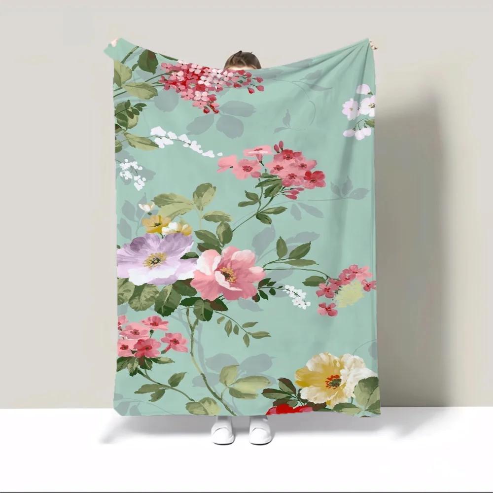Interior for Home Beauty Flowers Fleece Throw Blanket Sofa Winter Thermal Blankets for Bed Blanket 150cm X 200cm Beach Towel