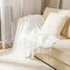 1pc Throw Blanket Soft Vintage Blanket with Tassels, for Couch Bed Farmhouse and Home Decor