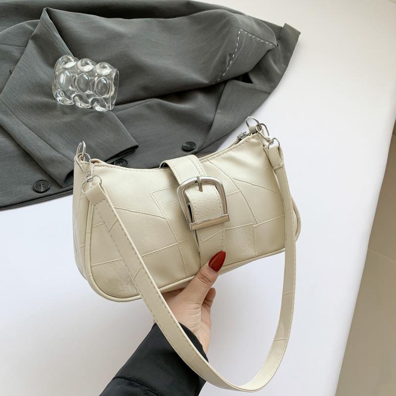 

Літня текстура іноземного стилю плеча 2024 ретро повсякденна популярна сумка-мессенджер жіноча мода простий темперамент жінок білий