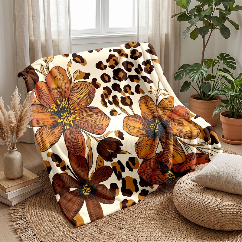 Floral Fantasy Frame 1 Theme Blanket Lightweight Warm Flannel Blanket Decorative Throw Blanket for Home Decoration