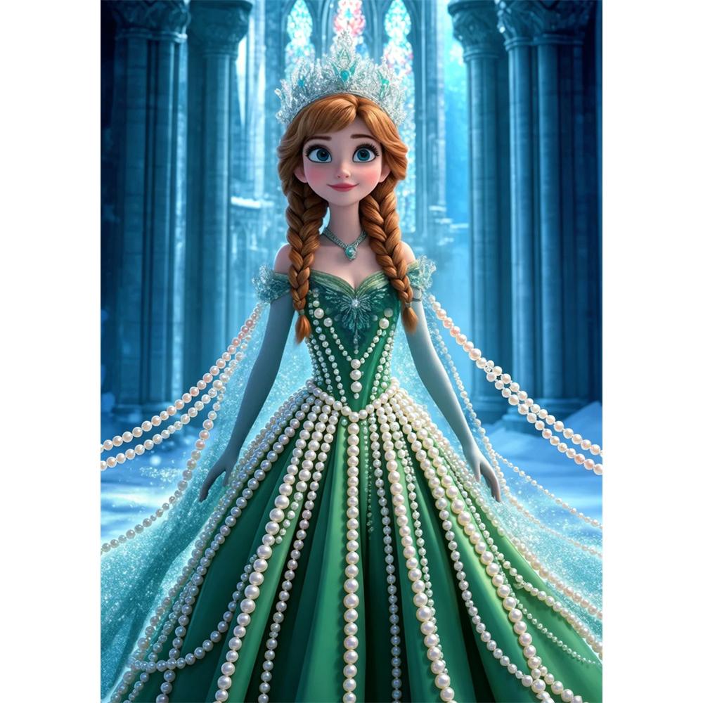 

Disney Pearl Painting Princess Anna DIY Pearl Art Painting Pearl Gem Painting Pictures Crafts Special Shape Home Wall Decoration 30x40