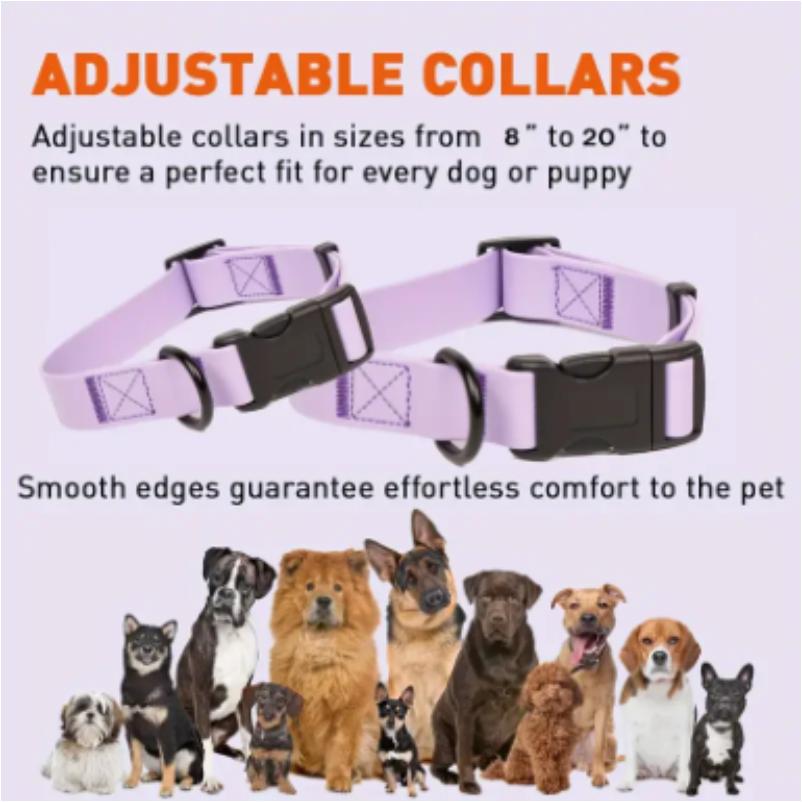 Dog Collar, Waterproof Plastic PVC Rubber WashableOutdoor Puppy Collars Durable Adjustable for Small Medium Large Dogs