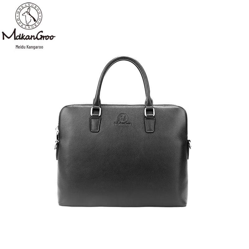 

MDKANGROO Men s Top-Grain Leather Laptop Briefcase 14.5 inch