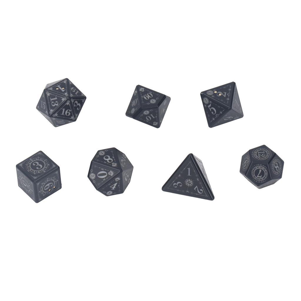 7PCS Leuchtende Würfelset mit Ladebox USB Wiederaufladbar Warmes Licht Elektronische LED Polyedrische Würfel