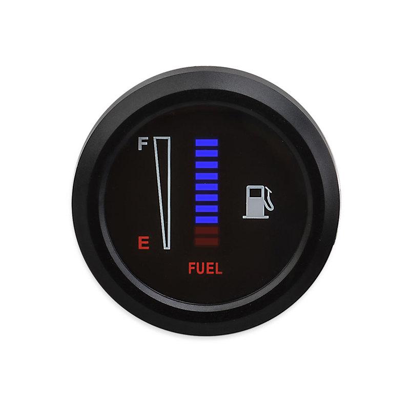 Universal 52mm 12V Fuel Level Gauge Car Motorcycle-10-Segment LED Display,Ultra-Thin Meter with Blue Backlight Easy Installation
