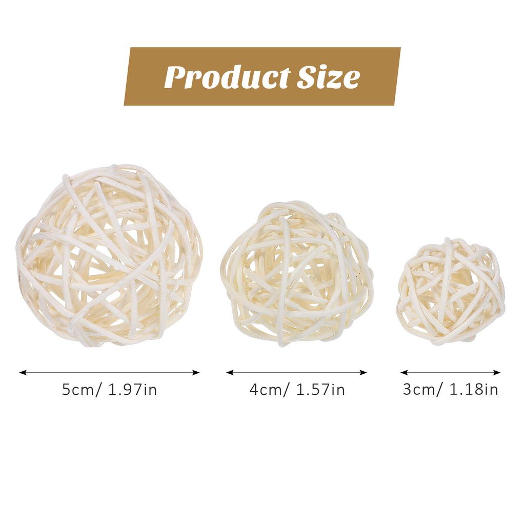 15Pcs Wicker Rattan Balls 3Cm 4Cm 5Cm Natural Craft Decoration Wedding Bridal Shower Christmas Party Hanging Ornament