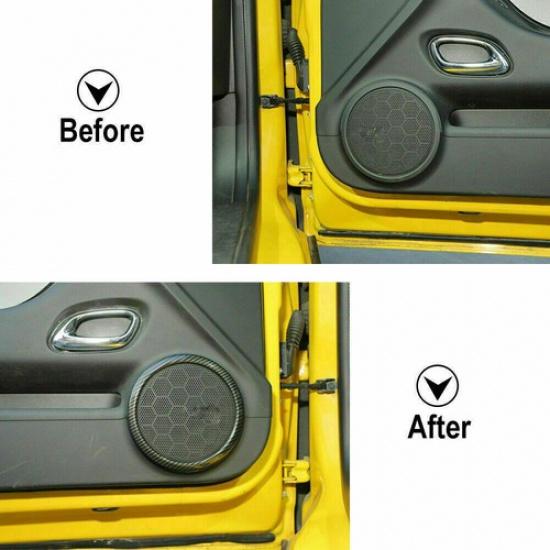 Carbon Fiber ABS Interior Door Speaker Cover Trim for Chevrolet Camaro 2012-2015