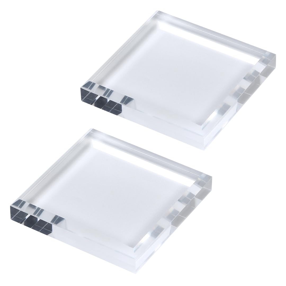 

Uccellino Acrylic Base, Set of 2, Display, Acrylic Block, Stand, Clear, Photography, Pedestal, Display (Diamond Cut)