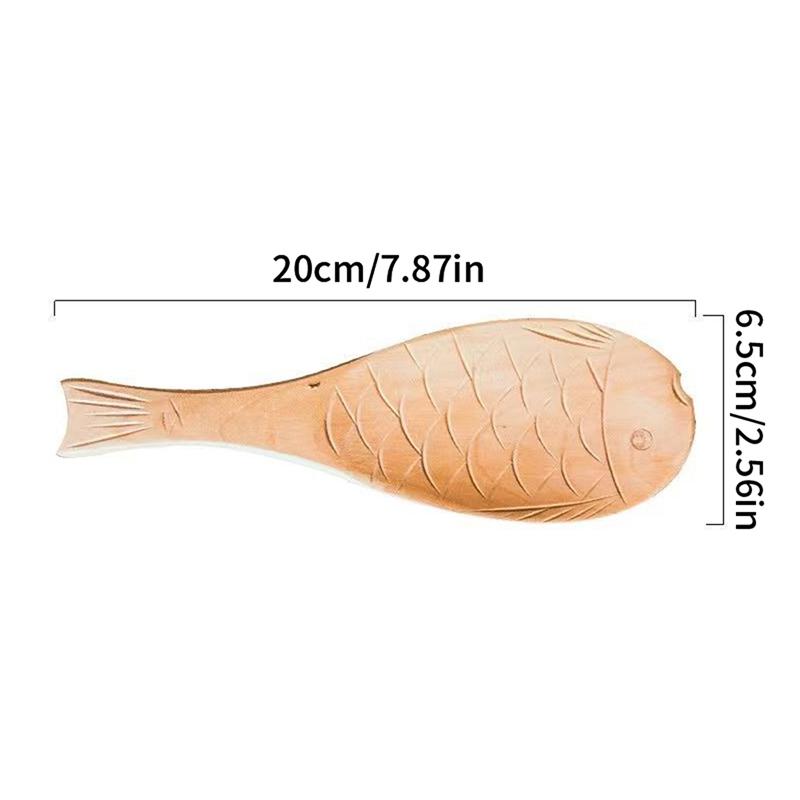 Creative Gift Idea Japanese Fish Design Wooden Rice Scoop, Non-Stick Rice Shovel for Sushi or Everyday Meals, Kitchen Essential