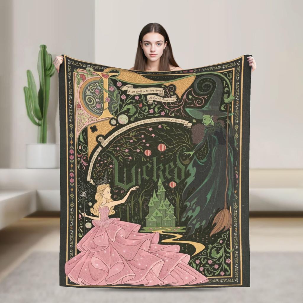Couverture Pelucheuse Chaude Wicked 2 Film Musical Affiche Glinda Flanelle Housse Canapé-Lit Salon