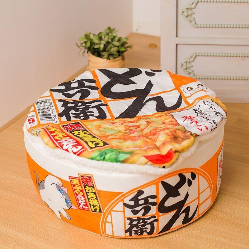 

Super Large Instant Noodle Warm Dog Pet Dog Cat House Kennel Cat Nest Beds Cushion Udon Cup Noodle Pet Bed Cozy Nest S 40x20cm помаранчевий