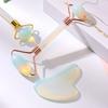 Opalite Jade Massage Roller Gua Sha Set Opal Quartz Crystal Facial Skin Lifting Anti Wrinkle Gouache Scraper Jade Massager