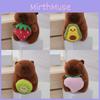 Charmantes Capybara Plüsch Schlüsselanhänger Puppe in Erdbeer Avocado Kiwi Pfirsich Zitrone Farben 12cm