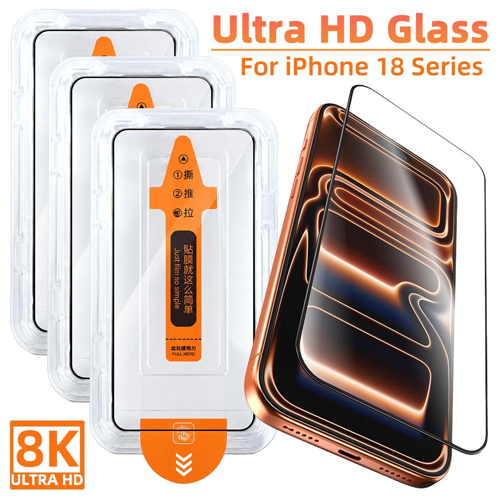 Tempered Glass Screen Protector for iPhone 18 Pro Max/18 Pro 9H HD Clear Full Cover Film with Auto Dust Removal Alignment Tray2