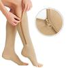 1 Pair Socks Zipper Leg Calf Sleeves Toeless for Running Hiking Climbing Driving Standing Flight Swelling Pain Relieve