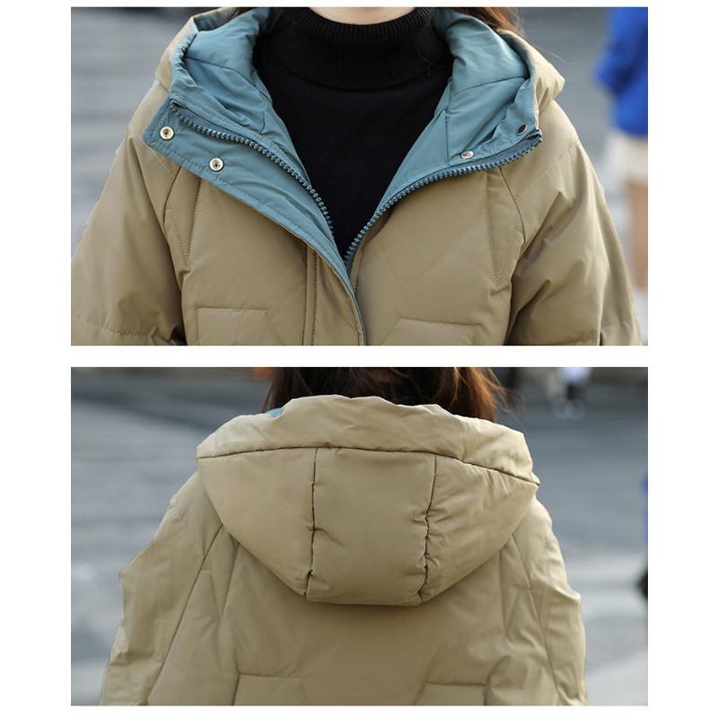 Winter Dicker Lockerer Baumwollmantel Damen Übergroße Warme Lange Steppjacke Koreanischer Stil