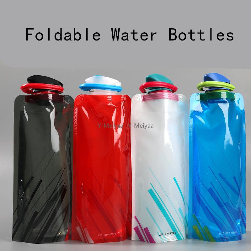 Portable 1PC 700ml Ultralight Foldable Water Bag Water Bottle Pouch Outdoor Sport Supplies Hiking Running Flask Water Bottle