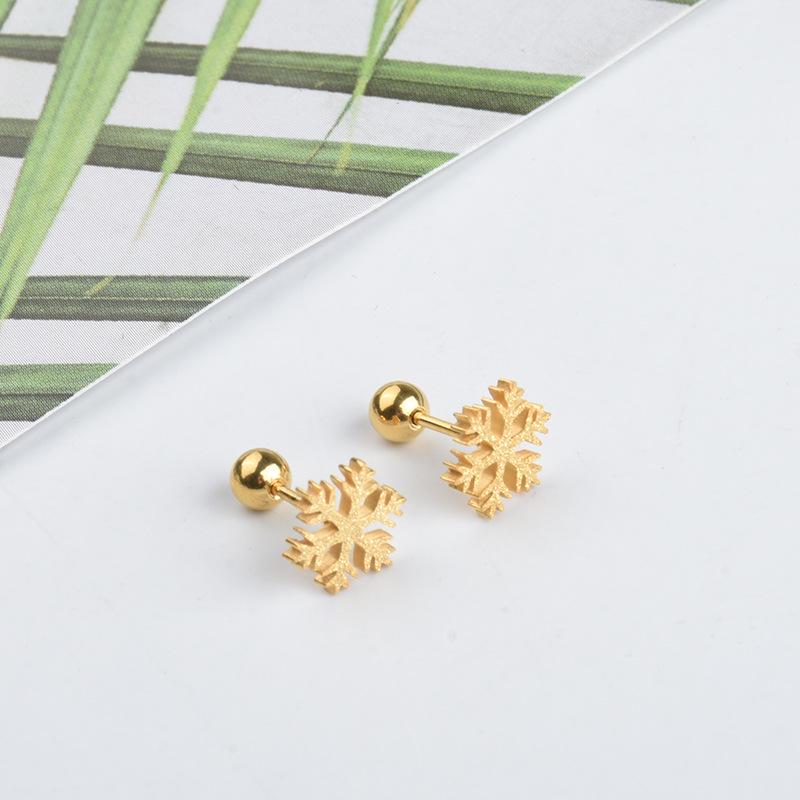 Korean Fashion Clover Ear Cuffs & Snowflake Stud Earrings - Non-Fading Luxury Design