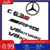 GLC GLB 3D Preto C63S Letras com Logo V8 BITURBO Emblema Adesivo Estrela Traseira do Carro Porta-malas Emblema AMG Para Mercedes Benz AMG W205 C205 Acess