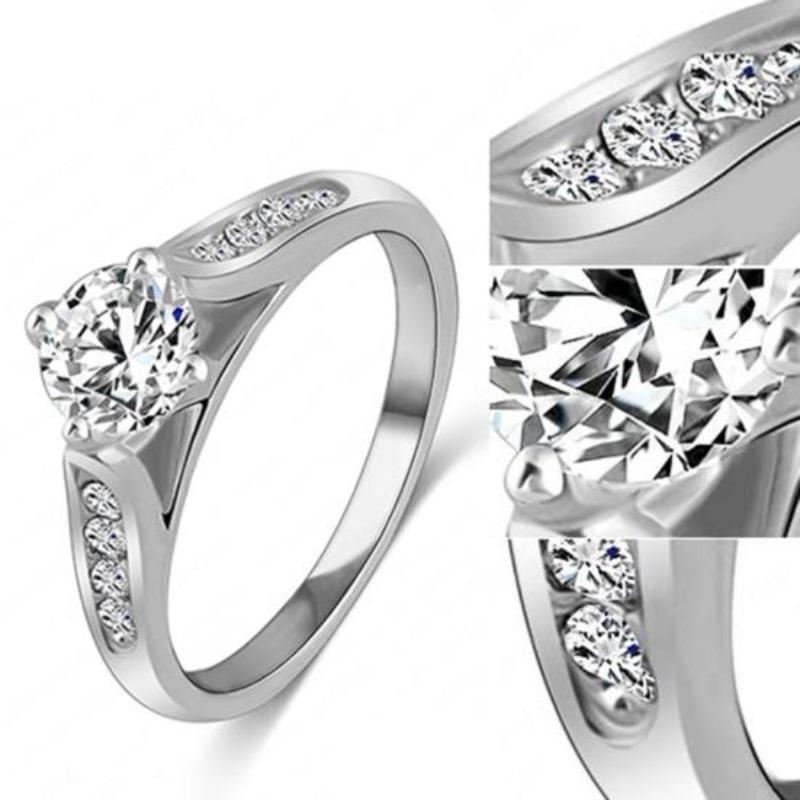 Gioielli di lusso per anelli da dito in lega di fidanzamento da sposa da donna