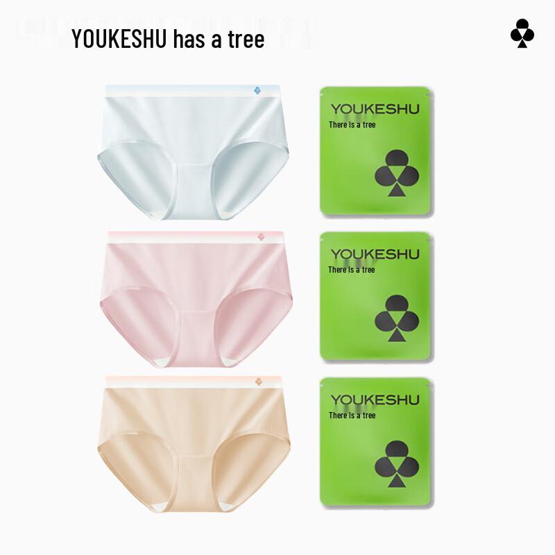 Youkeshu Women's Pure Cotton Antibacterial Briefs Multi-pack