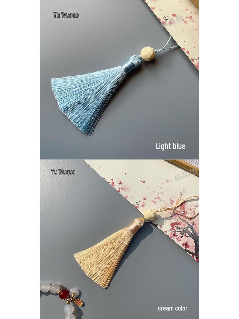 Versatile New Year Decoration: Lotus Tassel Bookmark, Fan, and Mobile Chain