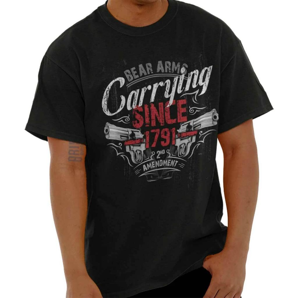 Pro Guns Owner Rights Carrying Since 1791 Womens or Mens Crewneck 100% Cotton T-shirt Mens Tees Top Tee