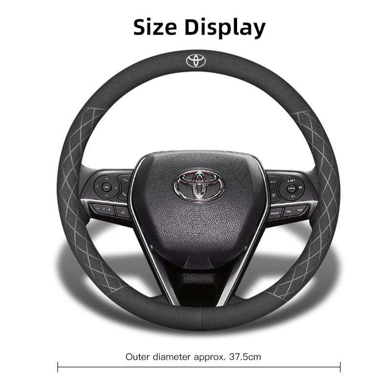 For Toyota 2026 Hot Hub Caps 38cm Suede Car Steering Wheel Cover For Toyota Hilux Aygo Corolla Yaris Rav4 Camry CHR  15 Inch Non