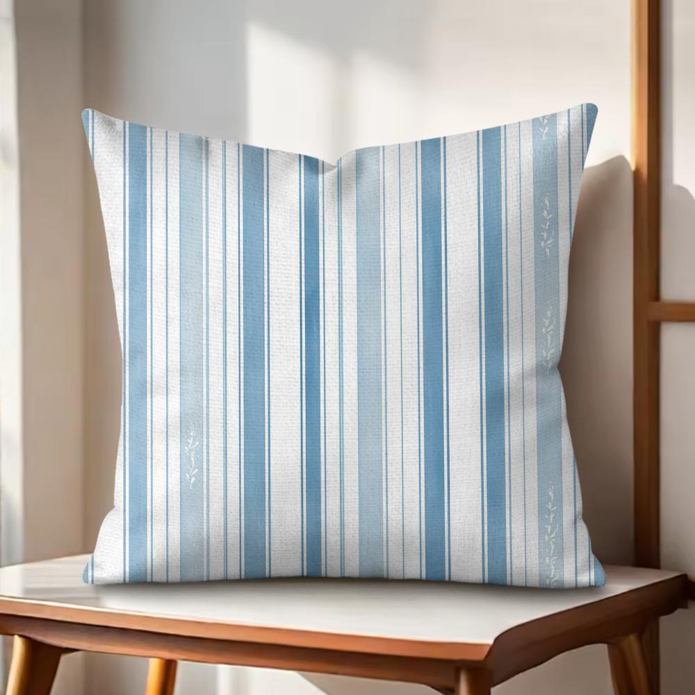 

Classic Striped Cushion Cover Natural Linen Organic Fabric DoubleSided Printing Couch Pillow Covers Home Decor 30x30cm