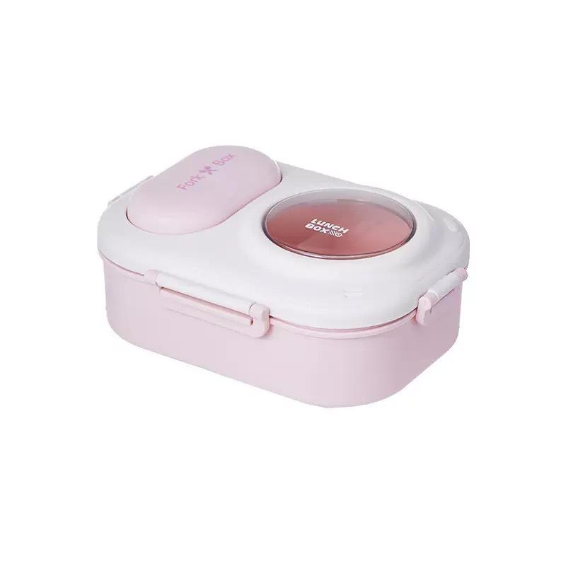 Heart Print Bento Box for Women & Teens - Portable Macaron Style Lunch Container, Ideal for Work, Picnic, Dating, Simple Packing