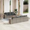Vidaxl 8-Cz. Set di Mobili da Giardino con Cuscini, Grigio, Polyrattan