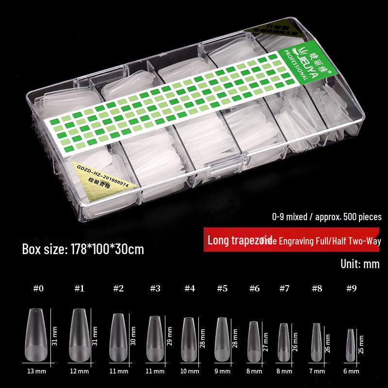 Matte Nail Tips 500/Box with Nail Art Stickers - No Grinding Needed, Handmade Wearable False Nails
