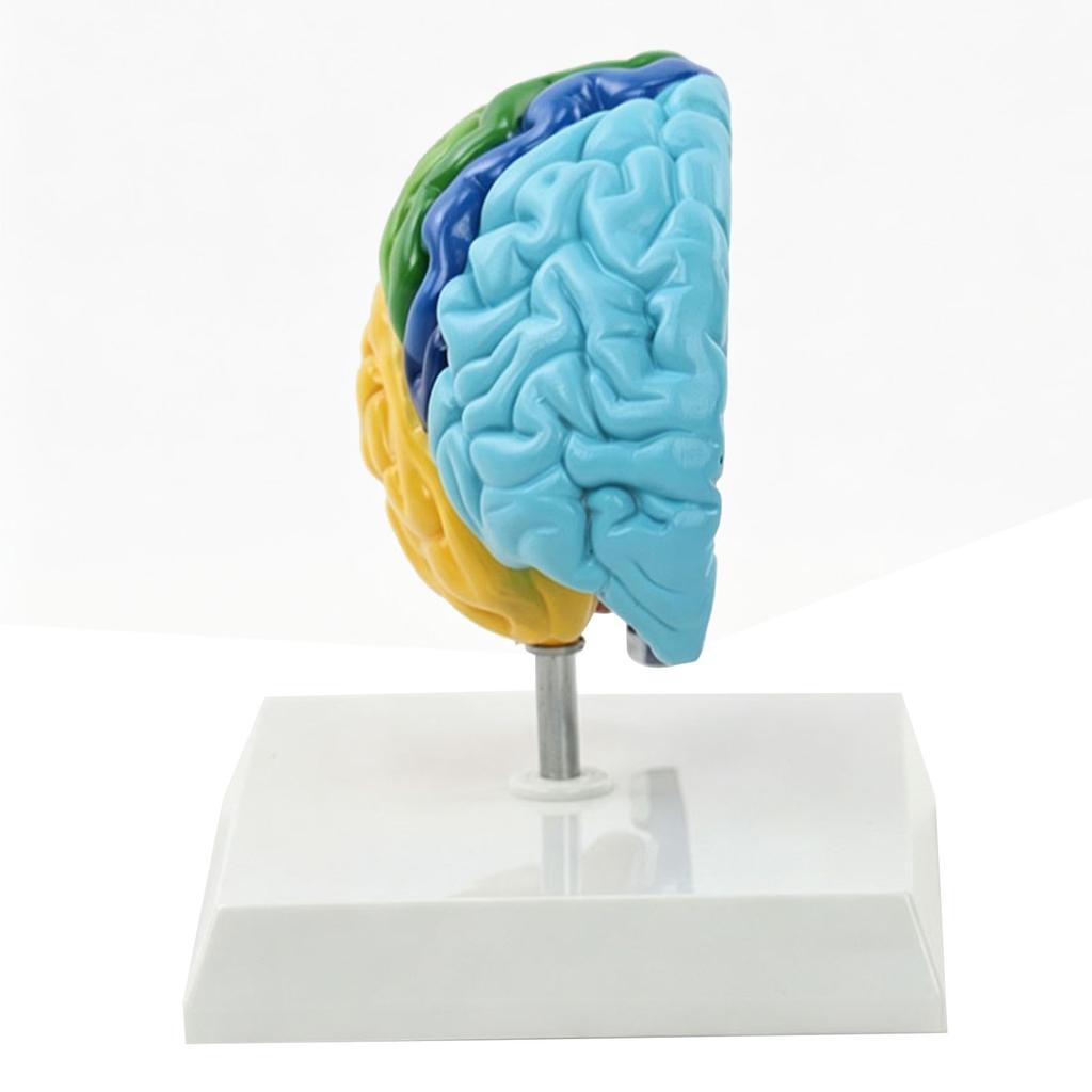 Menschliches Gehirnmodell Rechte Hemisphäre Anatomie Neurowissenschaften Lehrmittel Farblich gekennzeichnet für Psychologie Kognitive Bildung