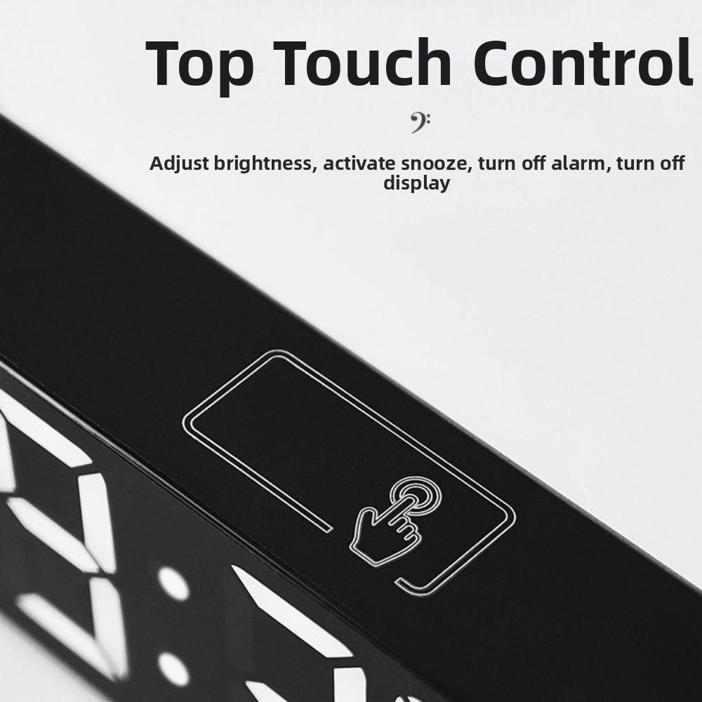 Temperature Display LED Digital Alarm Clock Week Display Dual Alarms Digital Wall Clock Touch Control Date Display