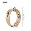 6 Inch Tambourine for Adults Pleasant Jingle Sound Hand Cranked Bell Rings Wooden Natural Color