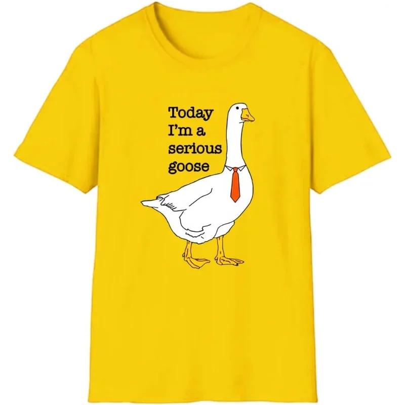 Today I'm A Serious Goose T-Shirt Silly Goose Shirt Funny Goose Shirt Women Cartoon Short Sleeve Funny T Shirt Women Clothing